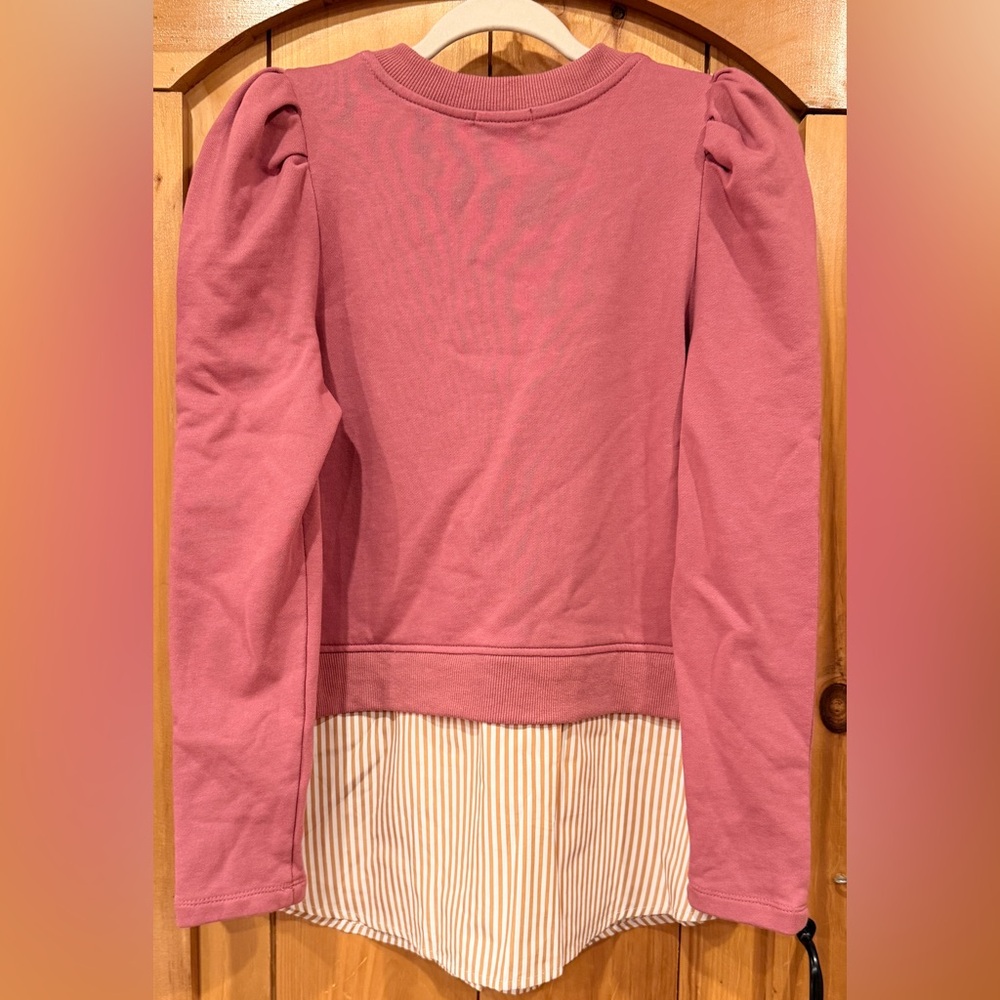 Anthropologie Maeve Layered Tunic Pink Knit Top